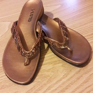 Kenneth Cole  Unlimited bronze beaded sandals